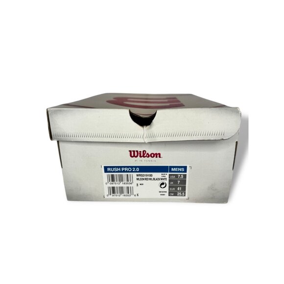 Wilson Rush Pro 2.0 Mens Tennis Shoes Size 7.5 Red White Black New - Picture 9 of 9